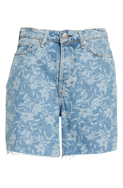 Shop Rag & Bone Maya High Waist Raw Hem Denim Shorts In Blue Floral