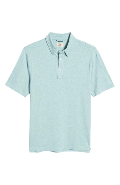 Faherty Movement Polo Shirt In Teal Melange