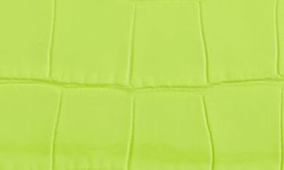 Shop Balenciaga Hourglass Croc Embossed Leather Wallet On A Chain In Fluo Yellow