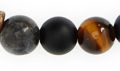 Caputo & Co Beaded Stretch Bracelet In Yellow Tiger Eye