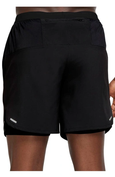 Nike Dri-fit Stride 2-in-1 Running Shorts In Black/ Black/ Silver