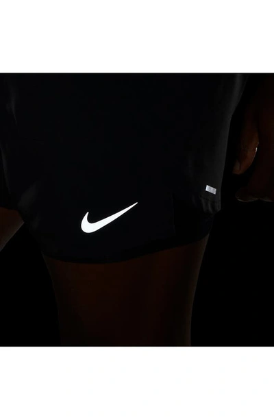 Nike Dri-fit Stride 2-in-1 Running Shorts In Black/ Black/ Silver