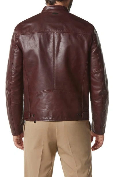 Shop Andrew Marc Monterey Leather Jacket In Burgundy