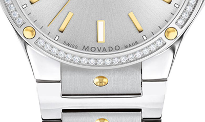 Shop Movado S.e. Diamond Bracelet Watch, 41mm In Silver