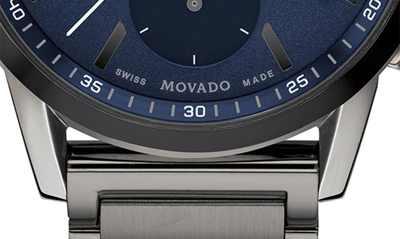 Shop Movado Museum Sport Chronograph Bracelet Watch, 43mm In Gunmetal