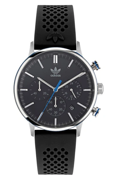 Adidas Originals Code One Chronograph Silicone Strap Watch, 40mm In Black |  ModeSens