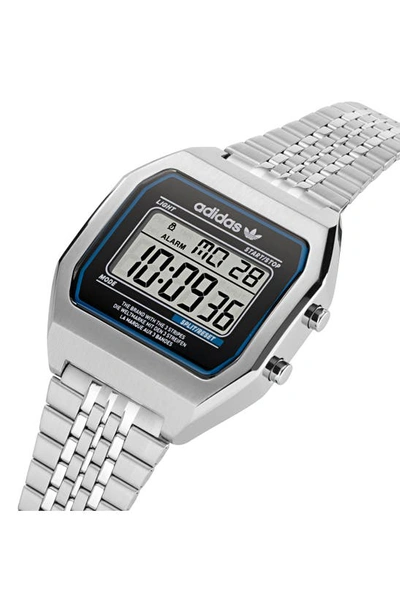 Shop Adidas Originals Digital Two M Digital Bracelet Watch, 36mm In Silver