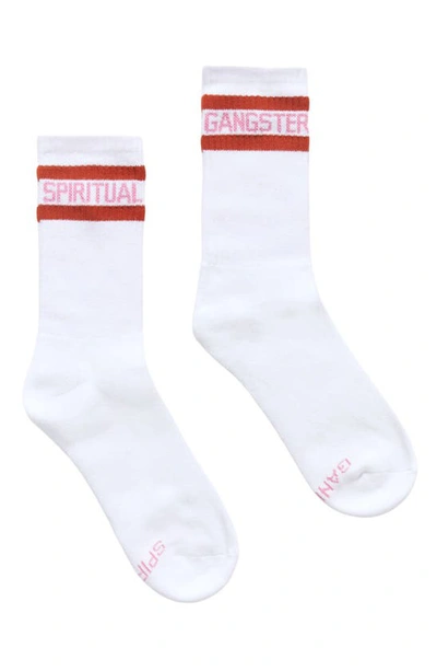 Shop Spiritual Gangster Logo Crew Socks In White