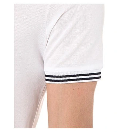 Shop Ferragamo Tipped Cotton-piqué Polo Shirt In White