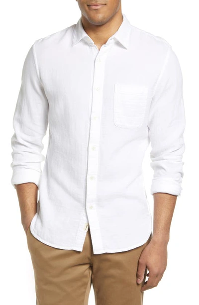 Shop Kato The Ripper White Waffle Double Gauze Cotton Button-up Shirt