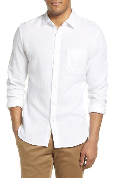 Kato The Ripper White Waffle Double Gauze Cotton Button-up Shirt In White