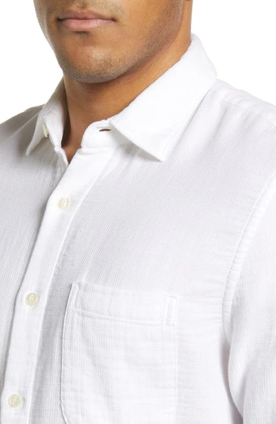 Shop Kato The Ripper White Waffle Double Gauze Cotton Button-up Shirt