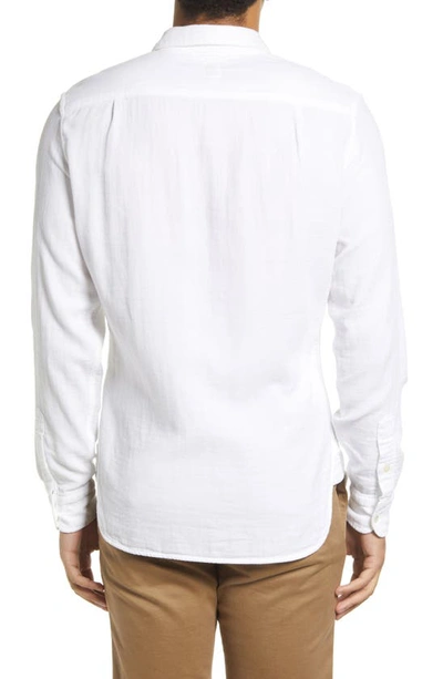 Kato The Ripper White Waffle Double Gauze Cotton Button-up Shirt In White