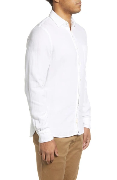 Kato The Ripper White Waffle Double Gauze Cotton Button-up Shirt In White