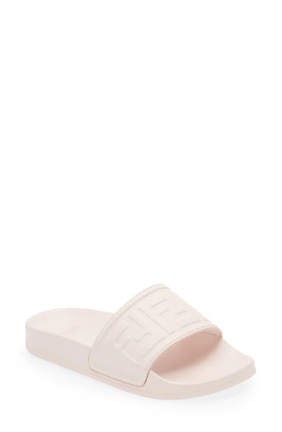 Shop Fendi Ff Monogram Pool Slide In F0qd1 Pink