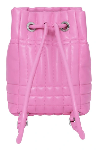 Shop Burberry Mini Lola Quilted Leather Backpack In Primrose Pink