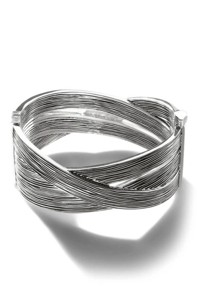 Shop John Hardy Bamboo Hinge Bangle Bracelet In Silver