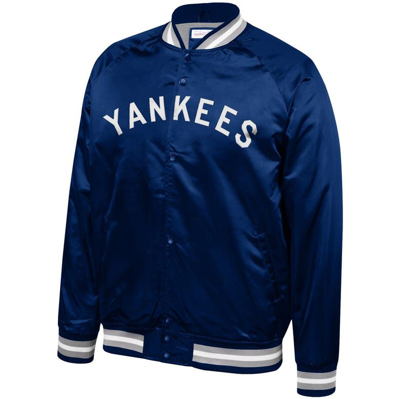 Shop Mitchell & Ness Navy New York Yankees Lightweight Satin Full-snap Jacket