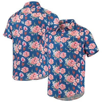Shop Foco Royal New York Mets Floral Linen Button-up Shirt
