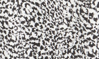 Halogen Cap Sleeve Satin Blouse In Black- Ivory Fast Leopard