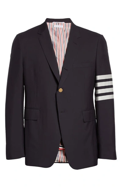 Shop Thom Browne 4 Bar Mélange Wool Sport Coat In Navy