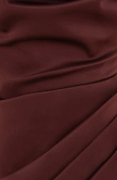 House Of Cb Rhoda Off The Shoulder Corset Midi Dress In Brown Raisin In Raisin