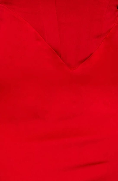 House Of Cb Anais Slim-fit Satin Midi Dress In Scarlet