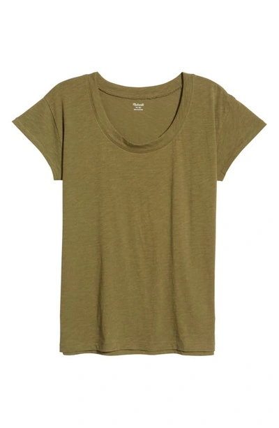 Shop Madewell Whisper Cotton Scoopneck Tee In Kale