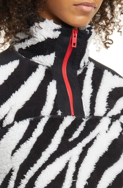 Shop Rag & Bone Zebra Print Half Zip Pullover In Black White