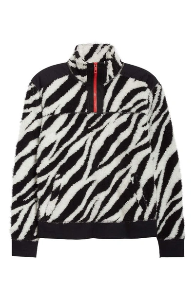 Shop Rag & Bone Zebra Print Half Zip Pullover In Black White