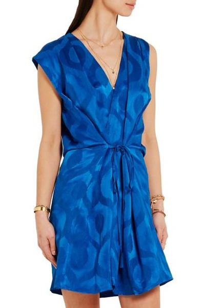 Shop Isabel Marant Sudley Satin-jacquard Wrap-effect Dress