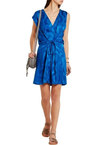 Shop Isabel Marant Sudley Satin-jacquard Wrap-effect Dress
