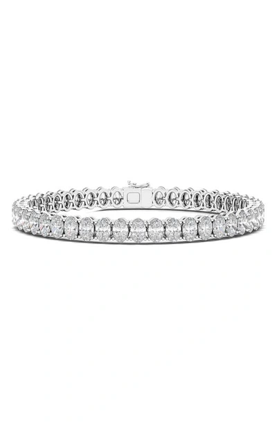 Shop Hautecarat Oval Cut Lab Created Diamond Tennis Bracelet In 14k White Gold