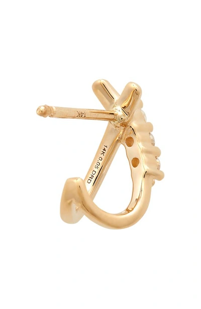 Shop Dana Rebecca Designs Ava Bea Crossover-x Diamond Huggie Earrings In Yellow Gold