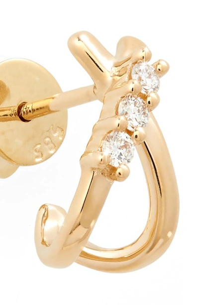 Shop Dana Rebecca Designs Ava Bea Crossover-x Diamond Huggie Earrings In Yellow Gold