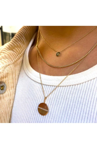 Zoë Chicco Medium Diamond Disc Pendant In Yellow Gold
