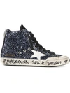 Golden Goose Blue Glitter Brooklyn Playground Francy Sneakers
