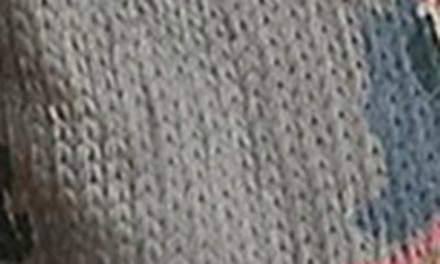 Saachi Floral Print Knit Cardigan In Grey