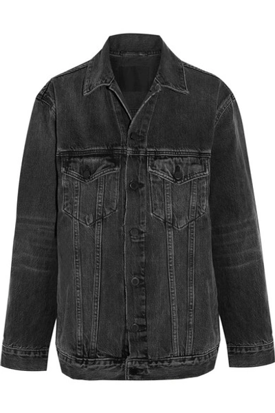 Alexander Wang Daze Oversized Denim Jacket In Gray