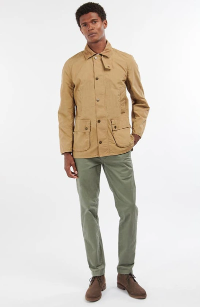 Shop Barbour Ashby Casual Zip & Snap-up Cotton Jacket In Stone