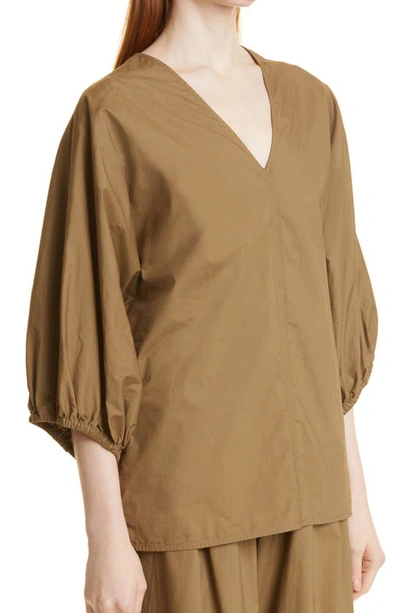 Shop By Malene Birger Piamontes Organic Cotton Blouson Top In Capers