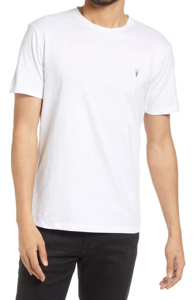 Shop Allsaints Brace 3-pack Short Sleeve Crewneck T-shirts In White/white/white