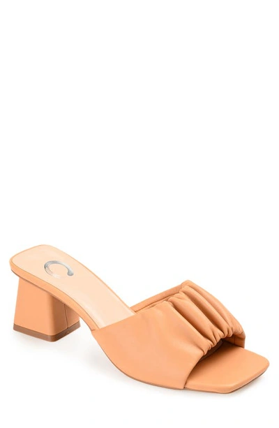 Journee Collection Women's Briarr Ruched Sandals In Tan