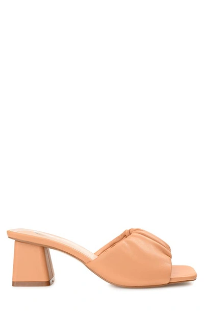 Journee Collection Women's Briarr Ruched Sandals In Tan