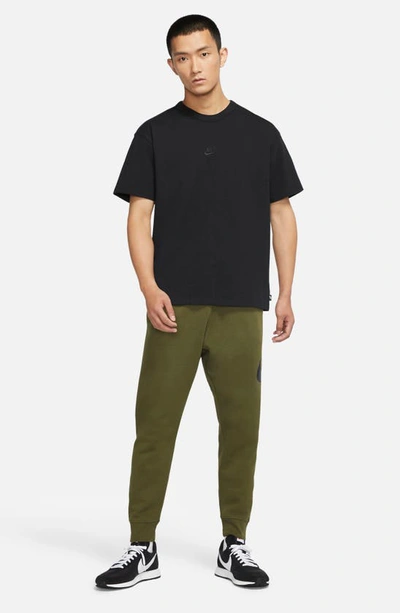 Shop Nike Premium Essential Cotton T-shirt In Black/ Black