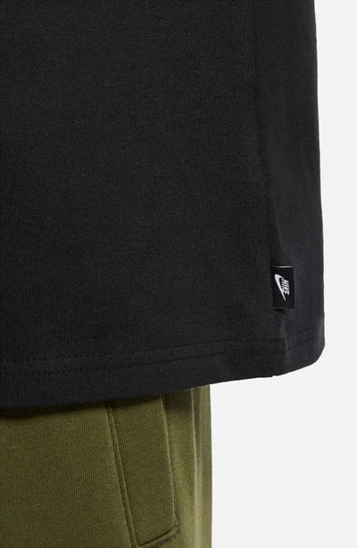 Shop Nike Premium Essential Cotton T-shirt In Black/ Black
