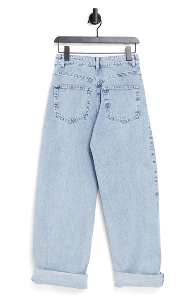 Topshop Oversized Mom Jeans With Rip In Bleach-blues | ModeSens