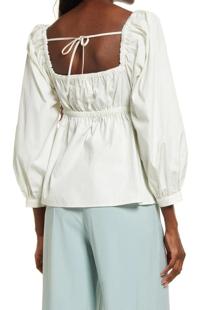 OPEN EDIT COTTON POPLIN BABYDOLL TOP 