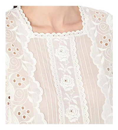 Shop Marc Jacobs Broderie Anglaise Cotton Top In Ivory