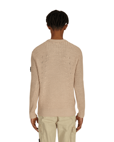 Shop Stone Island Ribbed Knit Sweater In Ivory